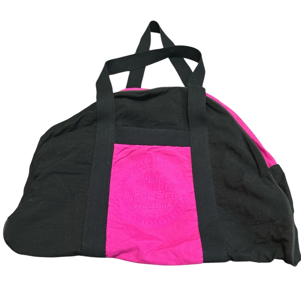 Vintage 90s L.A. Gear Duffel Bag – Hot Pink & Black Nylon Gym Tote